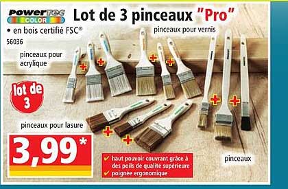 Powertec Lot De 3 Pinceaux "pro"