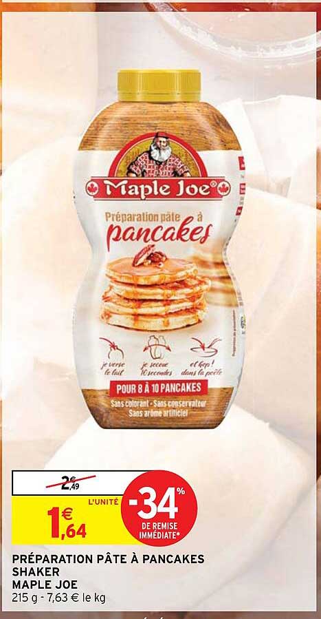 préparation pâte à pancakes shaker maple joe