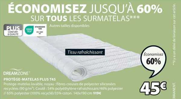 protège-matelas plus t45 dreamzone