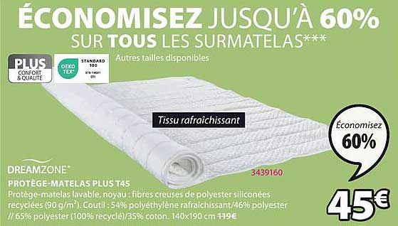 protège-matelas plus t45 dreamzone