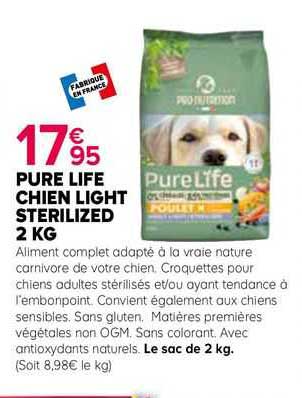 pure life chien light sterilized 2 kg