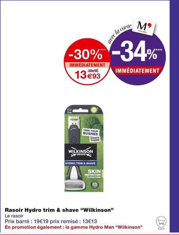 rasoir hydro trim & shave "wilkinson"