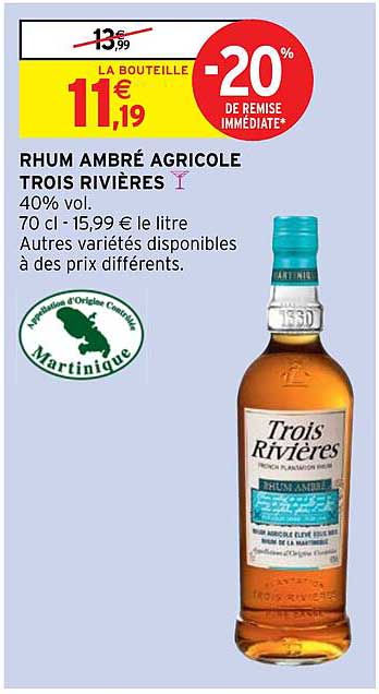 rhum ambré agricole trois rivières