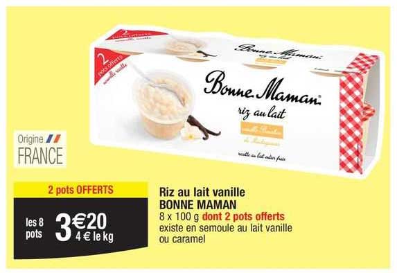 riz au lait vanille bonne maman