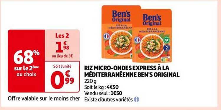 riz micro-ondes express à la méditerranéenne ben's original