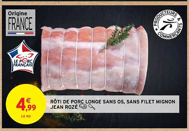 rôti de porc longe sans os, sans filet mignon jean rozé