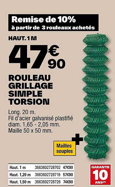 Rouleau Grillage Simple Torsion