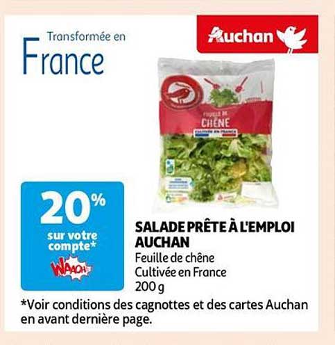 salade prête à l'emploi auchan