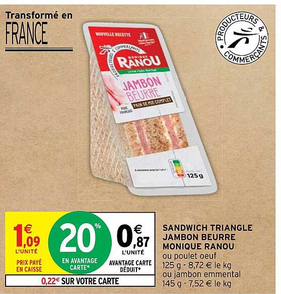 sandwich triangle jambon beurre monique ranou