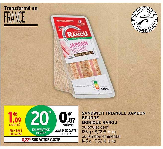 sandwich triangle jambon beurre monique ranou