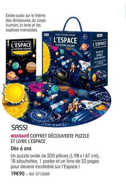 sassi coffret découverte puzzle et livre d'espace