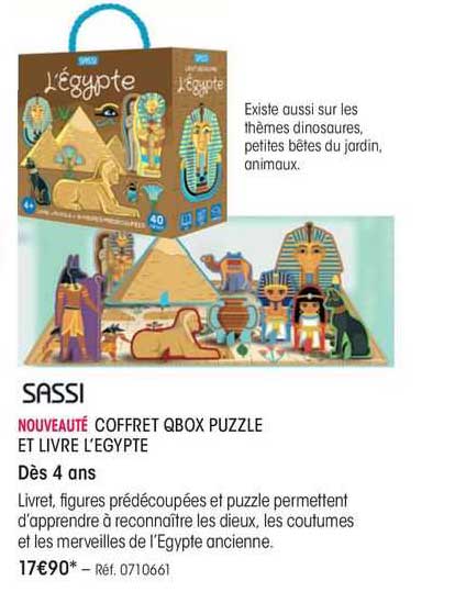 sassi coffret qbox puzzle et livre l'egypte