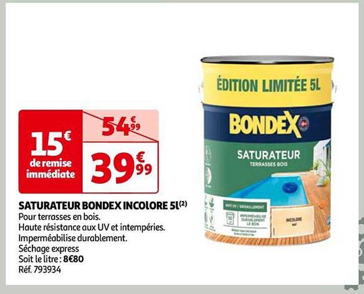 saturateur bondex incolores