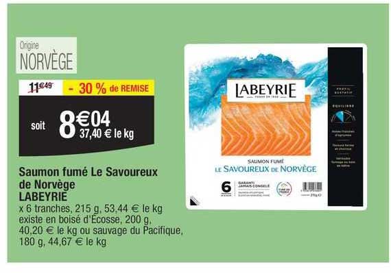 Saumon Fumé De Savoureux De Norvège Labeyrie