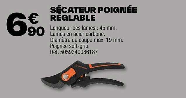 Sécateur Poignée Réglable