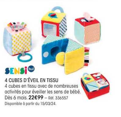 sensi 4 cubes d'éveil en tissu