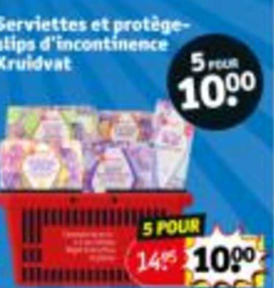 serviettes et protège-slips d'incontinence kruidvat