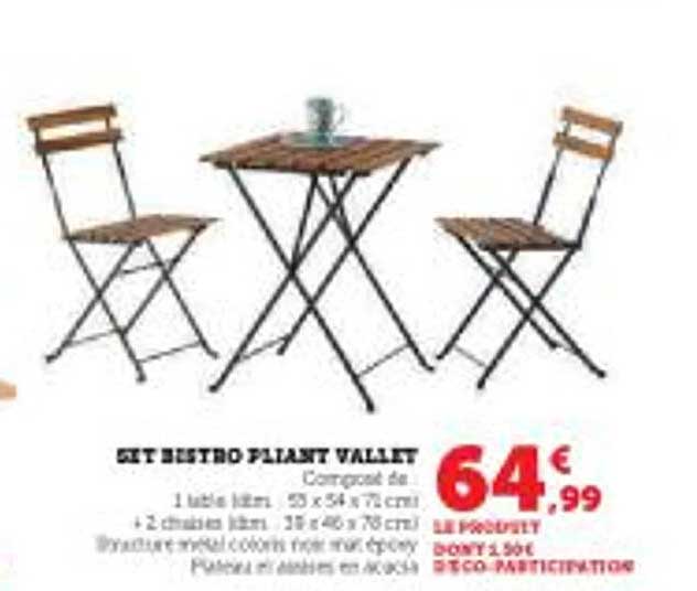 Set Bistro Pliant Vallet