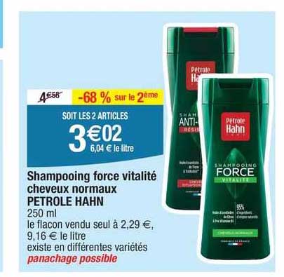 shampooing force vitalité cheveux normaux petrole hahn