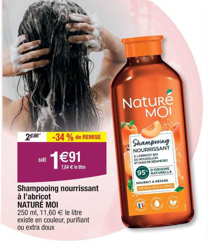 shampooing nourrissant à l'abricot nature moi