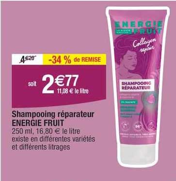 shampooing réparateur energie fruit