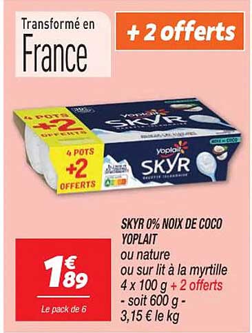 Skyr 0% Noix De Coco Yoplait