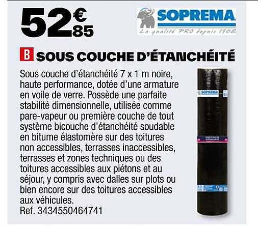 sous couche d'étanchéité soprema