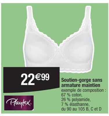 soutien-gorge sans armature maintien playtex