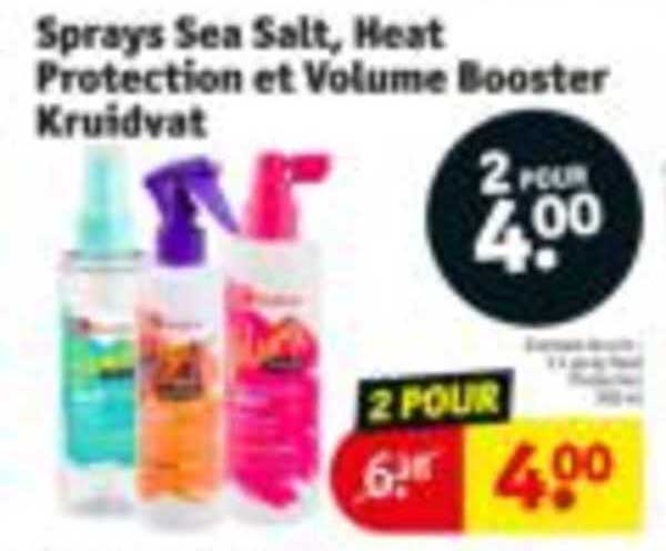 sprays sea salt, heat protection et volume booster kruidvat
