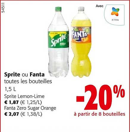 sprite ou fante toutes les bouteilles