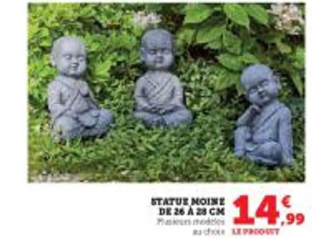 Statue Moine De 26 à 23 Cm