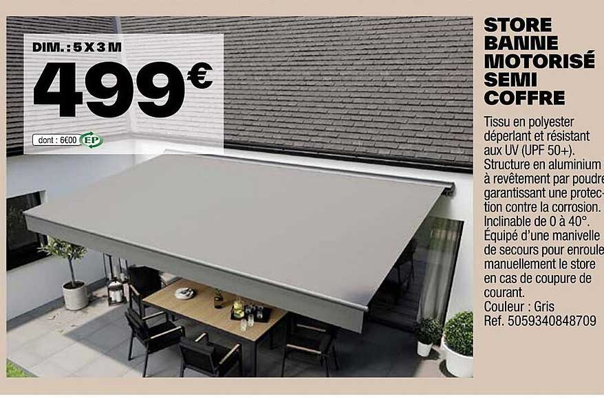 store banne motorisé semi coffre