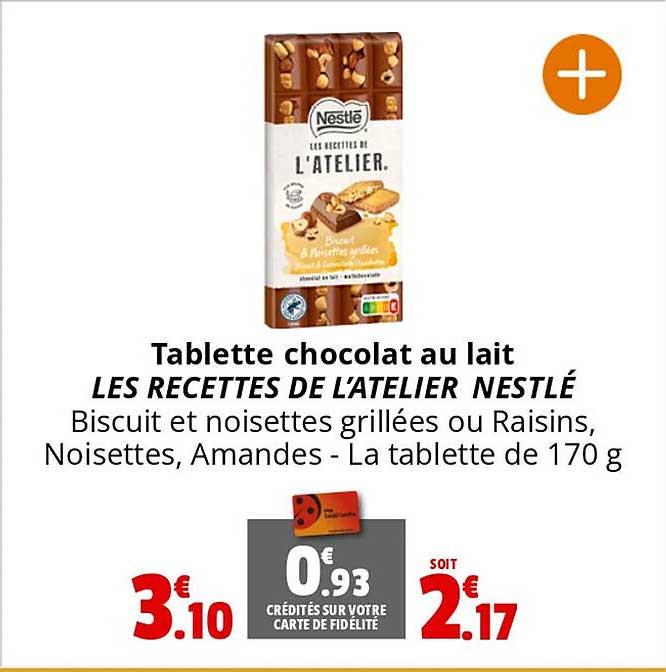 tablette chocolat au lait les recettes de l'atelier nestlé