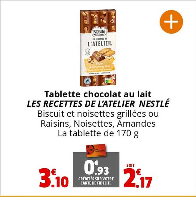 tablette chocolat au lait les recettes de l'atelier nestlé