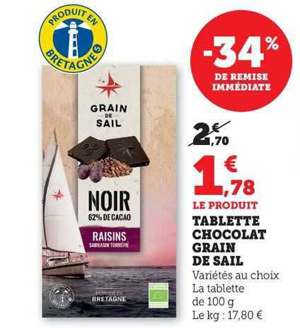 tablette chocolat grain de sail