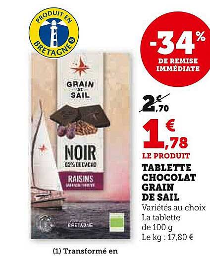 tablette chocolat grain de sail