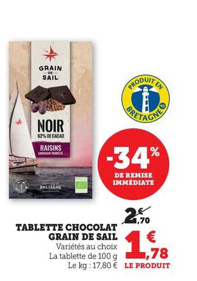 tablette chocolat grain de sail