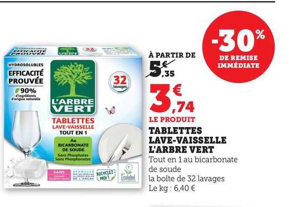 tablettes lave-vaisselle l'arbre vert