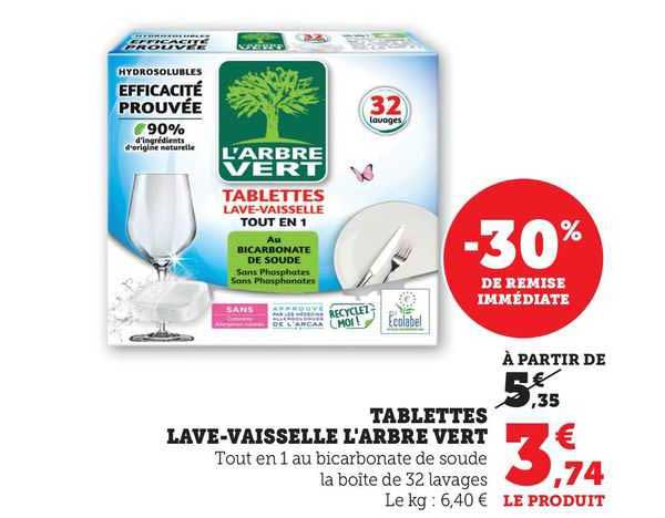 tablettes lave-vaisselle l'arbre vert