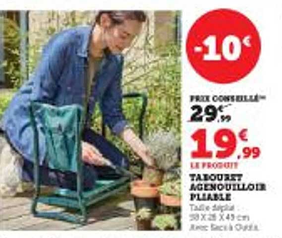 tabouret agenouilloir pliable