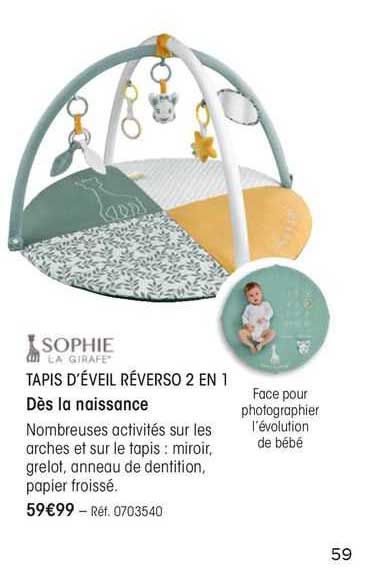 tapis d'éveil reverso 2 en 1 sophie la girafe