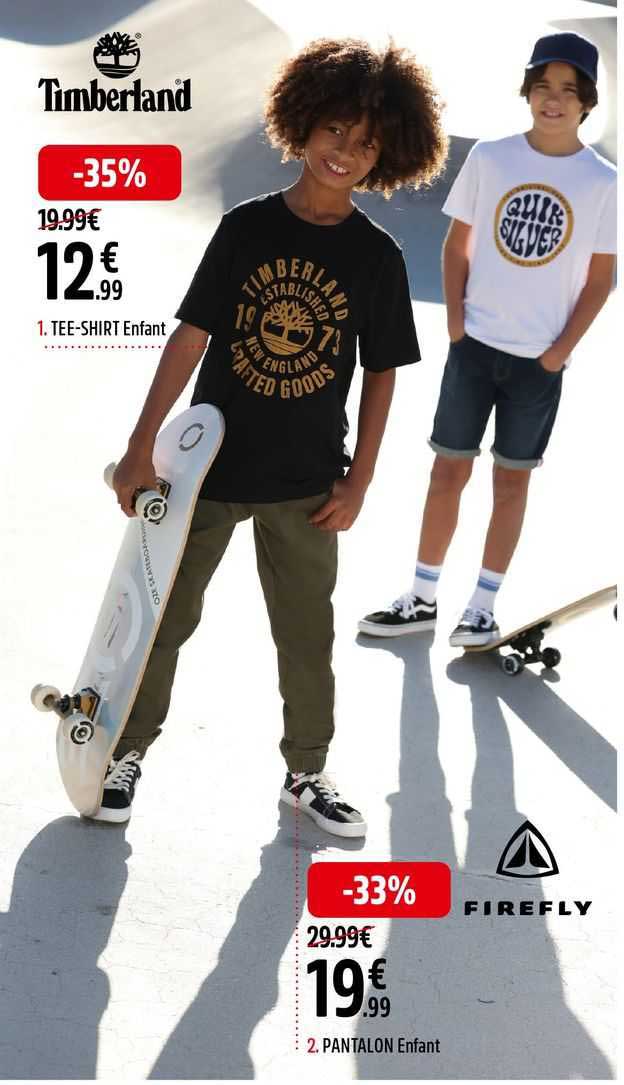 tee-shirt enfant timberland, pantalon enfant firefly