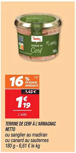 terrine de cerf à l'armagnac netto