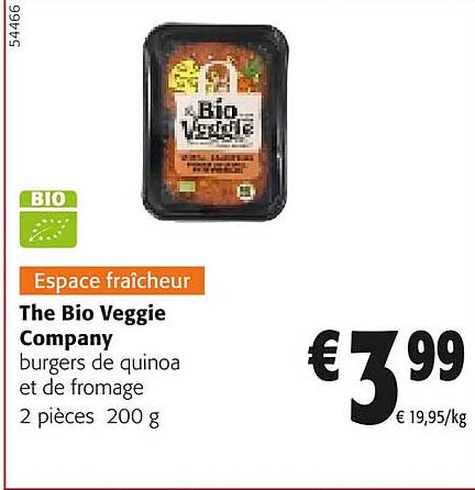 the bio veggie company burgers de quinoa et de fromage