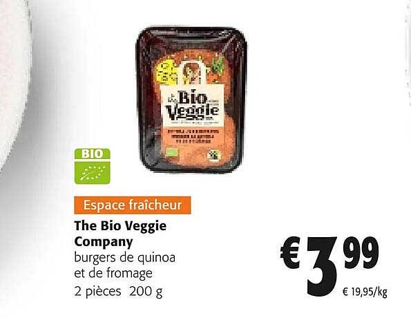 the bio veggie company burgers de quinoa et de fromage