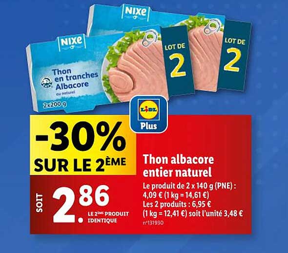Thon Albacore Entier Naturel