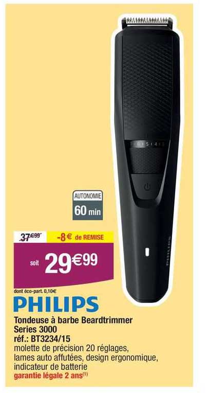 tondeuse à barbe beardtrimmer séries 3000 philips