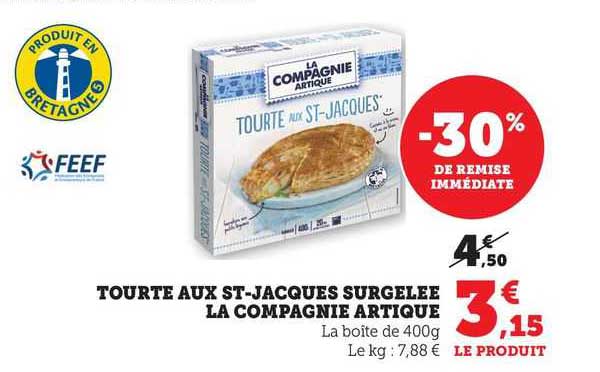 tourte aux st-jacques surgelée la compagnie artique