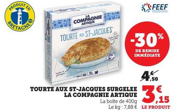 tourte aux st-jacques surgelée la compagnie artique