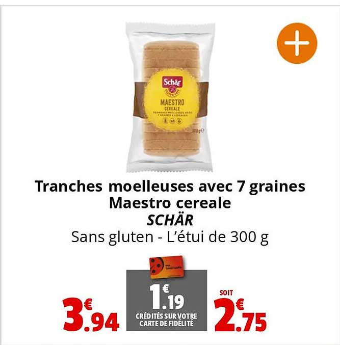 tranches moelleuses avec 7 graines maestro cereale schär